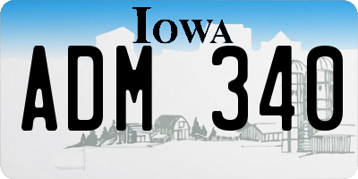 IA license plate ADM340
