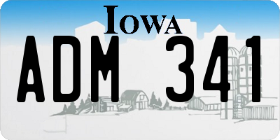 IA license plate ADM341