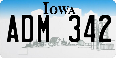 IA license plate ADM342