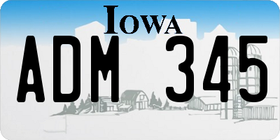 IA license plate ADM345