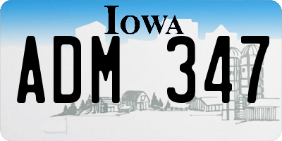 IA license plate ADM347