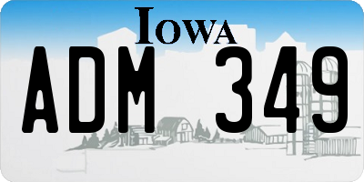 IA license plate ADM349