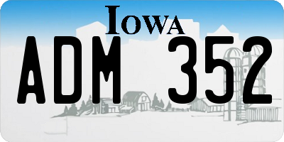 IA license plate ADM352