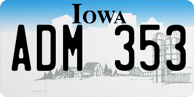 IA license plate ADM353