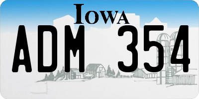 IA license plate ADM354