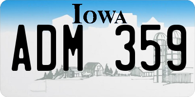 IA license plate ADM359