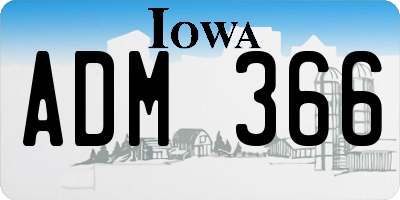 IA license plate ADM366