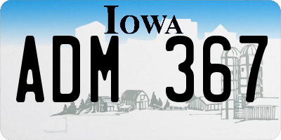 IA license plate ADM367