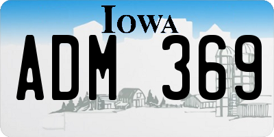 IA license plate ADM369