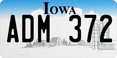 IA license plate ADM372