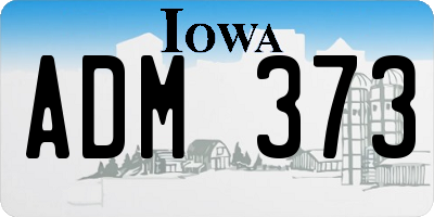 IA license plate ADM373