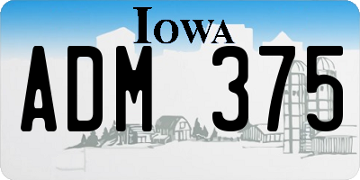 IA license plate ADM375