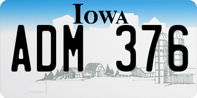 IA license plate ADM376
