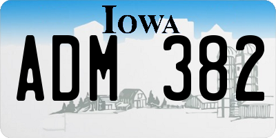 IA license plate ADM382