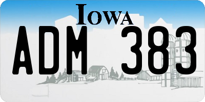 IA license plate ADM383