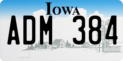 IA license plate ADM384