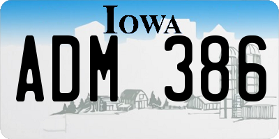IA license plate ADM386