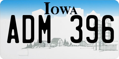 IA license plate ADM396