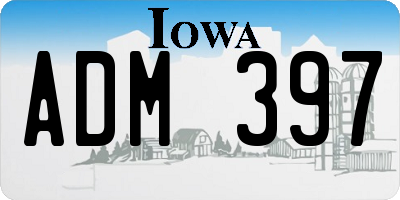 IA license plate ADM397