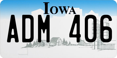 IA license plate ADM406
