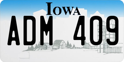 IA license plate ADM409