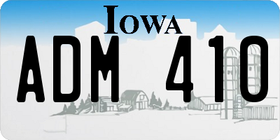 IA license plate ADM410