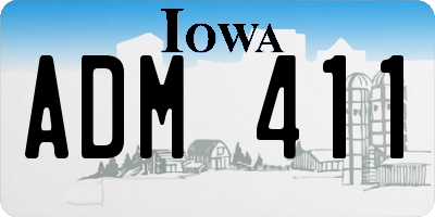 IA license plate ADM411