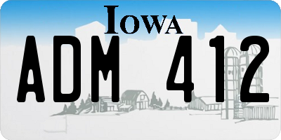 IA license plate ADM412