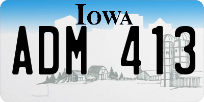IA license plate ADM413