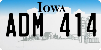 IA license plate ADM414