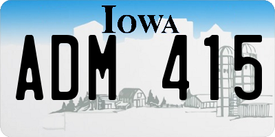 IA license plate ADM415