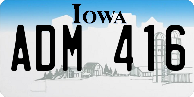 IA license plate ADM416
