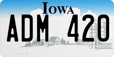 IA license plate ADM420