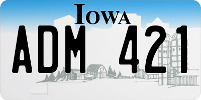 IA license plate ADM421
