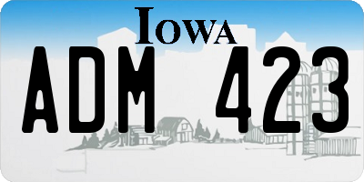 IA license plate ADM423