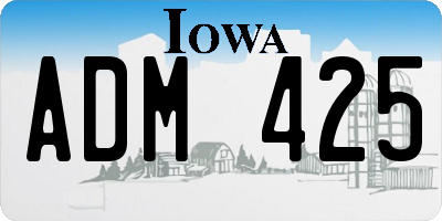 IA license plate ADM425