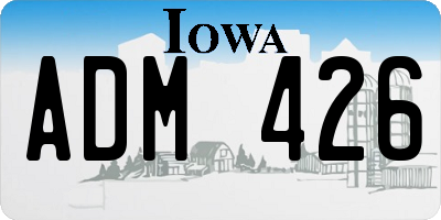 IA license plate ADM426
