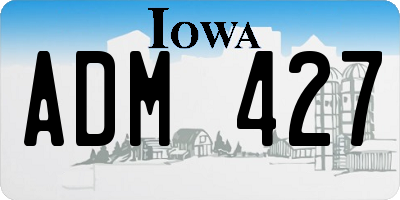 IA license plate ADM427