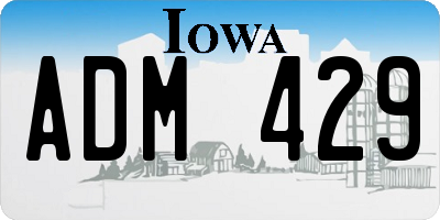 IA license plate ADM429