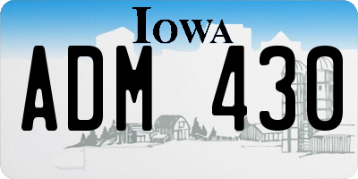 IA license plate ADM430