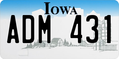 IA license plate ADM431