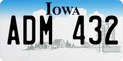 IA license plate ADM432