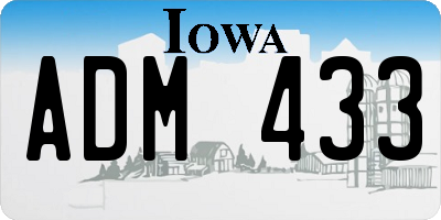 IA license plate ADM433