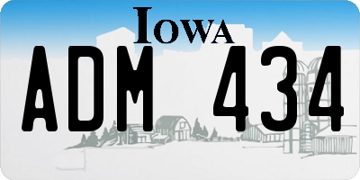 IA license plate ADM434