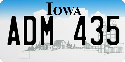 IA license plate ADM435