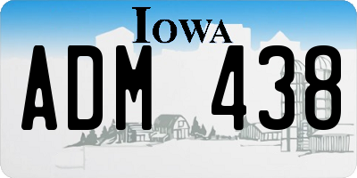 IA license plate ADM438
