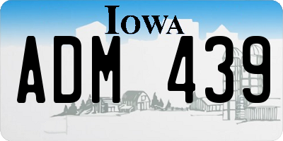 IA license plate ADM439