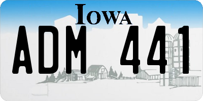 IA license plate ADM441