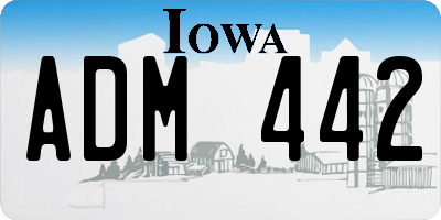 IA license plate ADM442