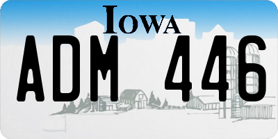 IA license plate ADM446